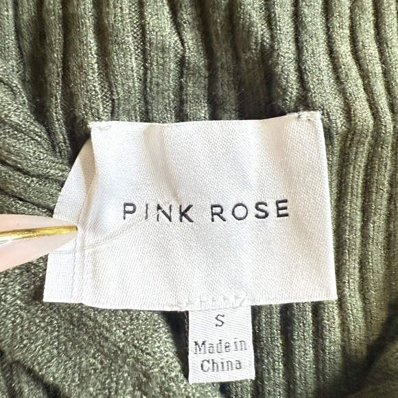 Pink Rose ribbed button-down sweater dress-olive green size S (brand new no tag) - Picture 3 of 3